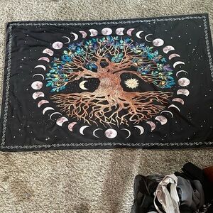pretty and cool decorative tapestry with tree of life and moon cycle (33” 40”)